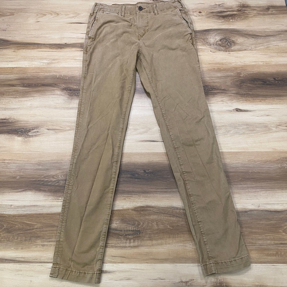 American Eagle Chino Pants 30x34 Flex Slim Fit Khaki Brown Cotton Blend
